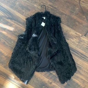 Black Fur Vest